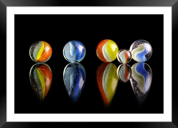 Marbles Framed Mounted Print by Tony Claes