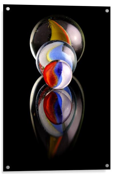 Colourfull marbles Acrylic by Tony Claes