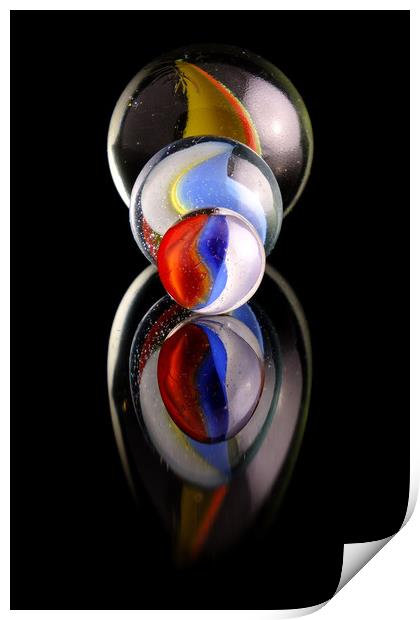 Colourfull marbles Print by Tony Claes