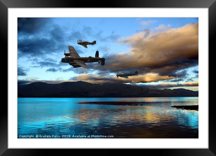 Dusk Soaring: Battle of Britain Tribute Framed Mounted Print by Graham Parry