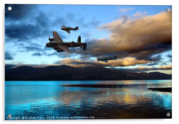 Dusk Soaring: Battle of Britain Tribute Acrylic by Graham Parry
