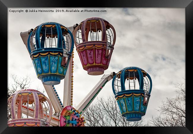 Cabins Of A Ferris Wheel Framed Print by Jukka Heinovirta