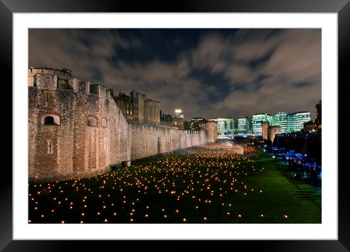 Tower Of London Torch Lit Candles Lanterns Framed Mounted Print by Andy Evans Photos