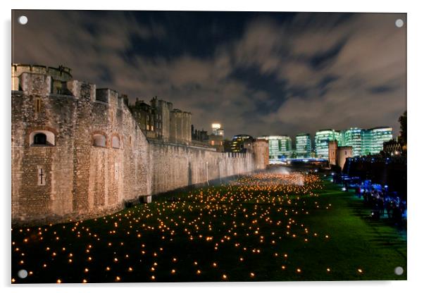 Tower Of London Torch Lit Candles Lanterns Acrylic by Andy Evans Photos