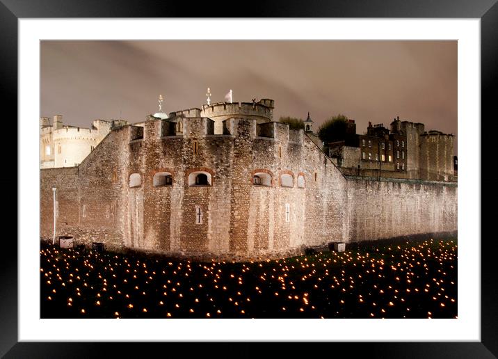 Tower Of London Torch Lit Candles Lanterns  Framed Mounted Print by Andy Evans Photos