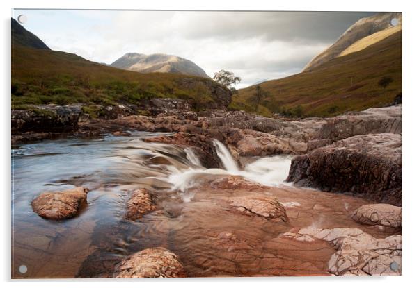 Etive Falls Acrylic by carl barbour canvas