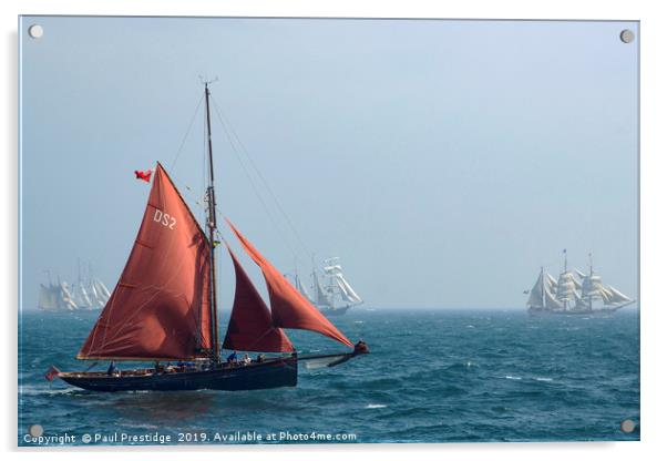 The Jolie Brise in the Tall Ships' Race Acrylic by Paul F Prestidge
