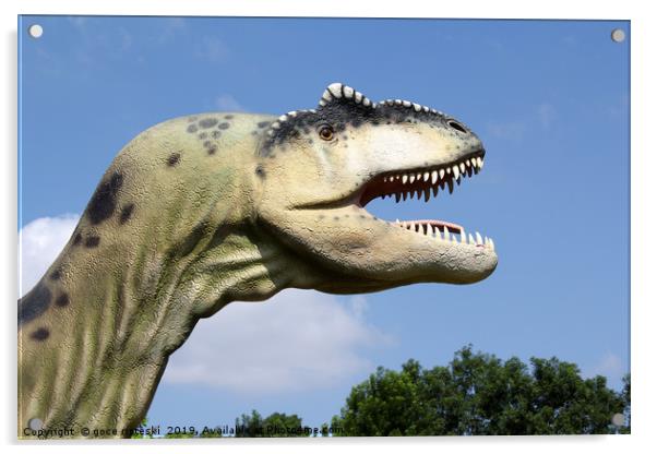 t-rex dinosaur head Acrylic by goce risteski