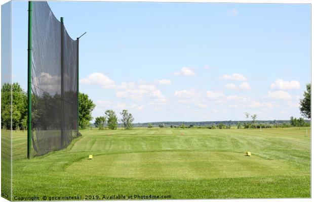 golf course summer landscape Canvas Print by goce risteski