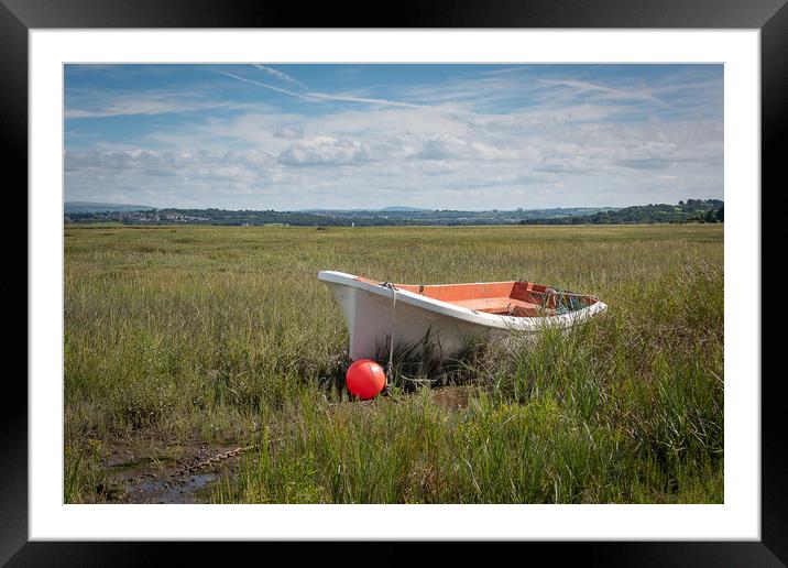 Small boat at Penclawdd. Framed Mounted Print by Bryn Morgan