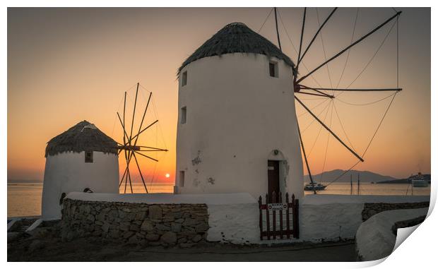 Sunset Windmills Print by Naylor's Photography