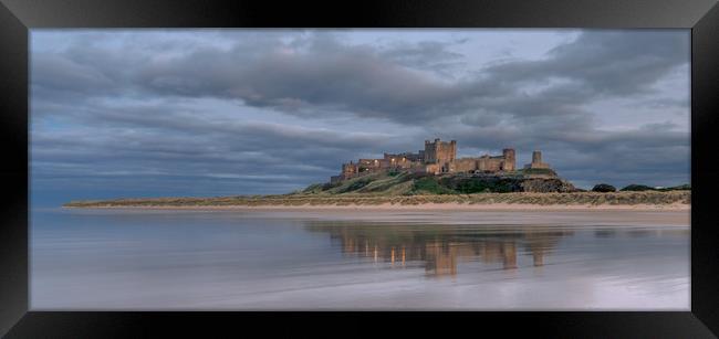 Bamburgh Castle twilight blue Framed Print by Naylor's Photography