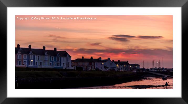 Aberaeron Sunset, Wales Framed Mounted Print by Gary Parker