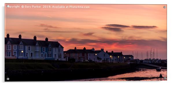 Aberaeron Sunset, Wales Acrylic by Gary Parker