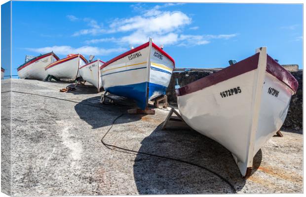 Colourful Fleet of Fishing Boats Canvas Print by Kevin Snelling