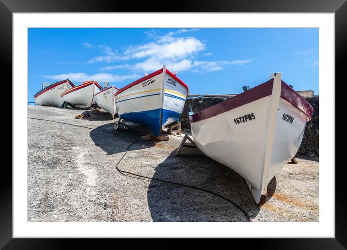 Colourful Fleet of Fishing Boats Framed Mounted Print by Kevin Snelling