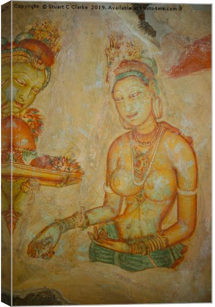 Sigiriya damsels Canvas Print by Stuart C Clarke