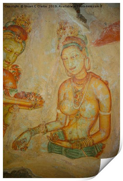 Sigiriya damsels Print by Stuart C Clarke