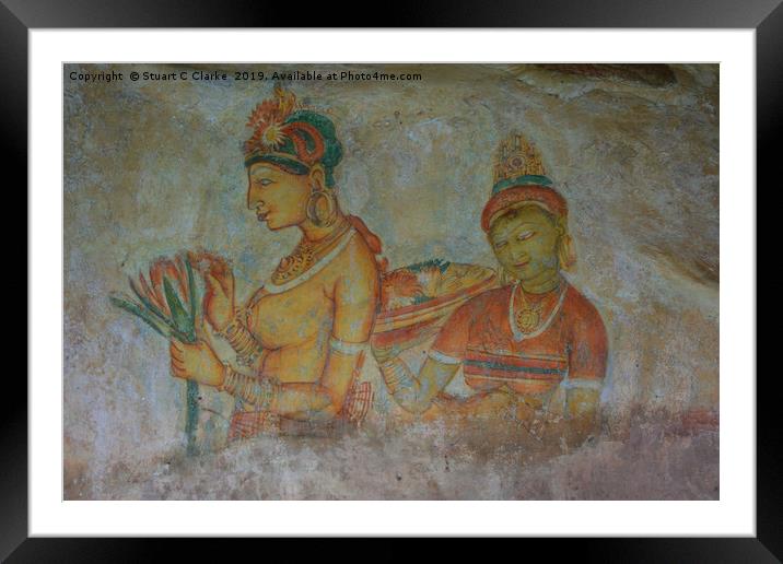 Sigiriya damsels Framed Mounted Print by Stuart C Clarke