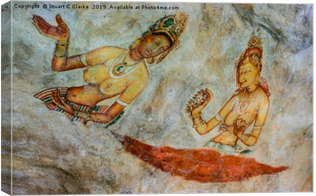 Sigiriya damsels Canvas Print by Stuart C Clarke