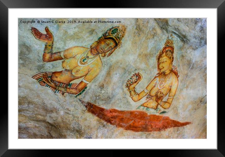 Sigiriya damsels Framed Mounted Print by Stuart C Clarke
