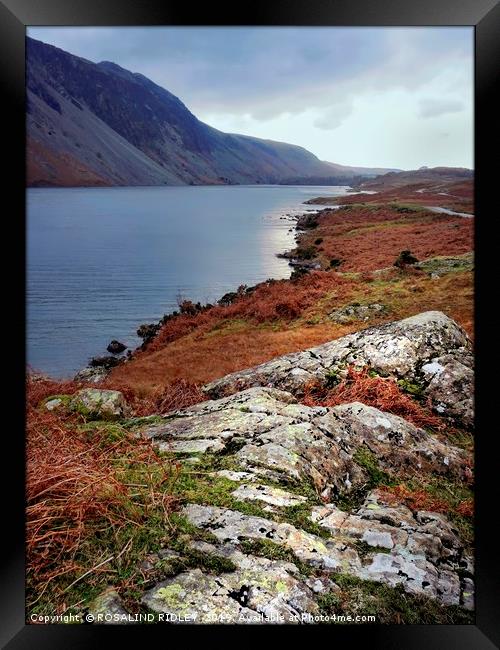 "Cool blue Wastwater" Framed Print by ROS RIDLEY