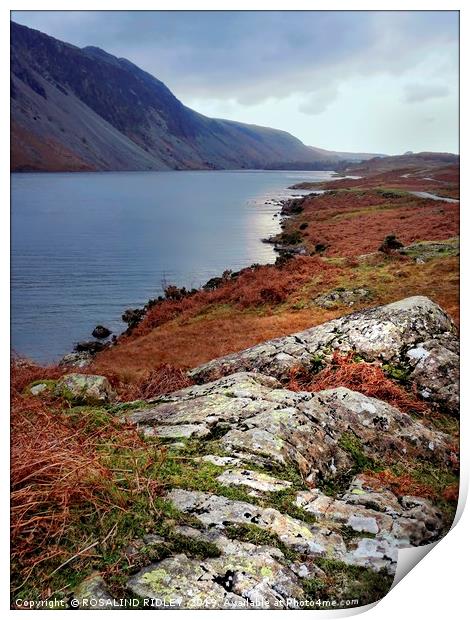 "Cool blue Wastwater" Print by ROS RIDLEY
