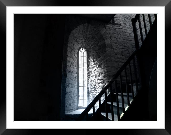 stairway window Framed Mounted Print by paul ratcliffe