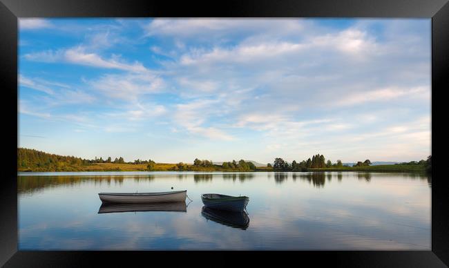 Fishing boats on Loch Rusky in the Trossachs Framed Print by Tommy Dickson