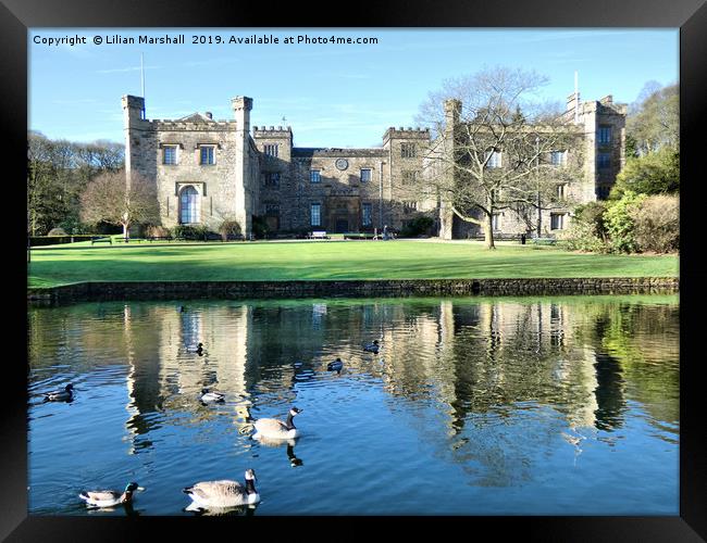 Reflections of Towneley Hall Framed Print by Lilian Marshall