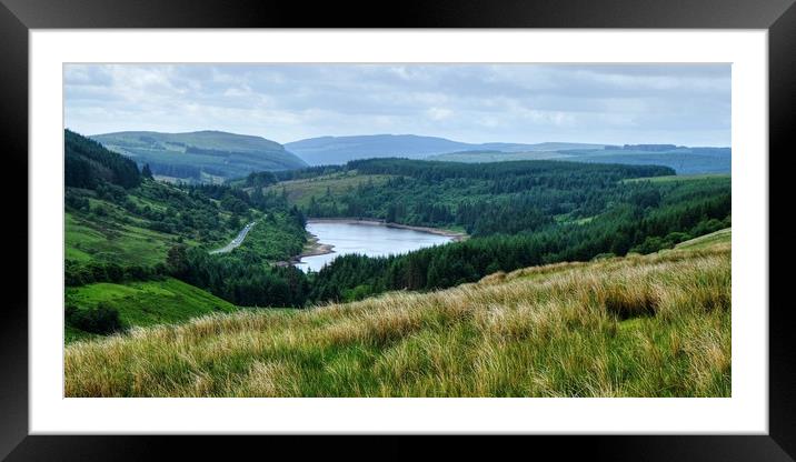 Cantref Reservoir Brecon Beacons Framed Mounted Print by Diana Mower