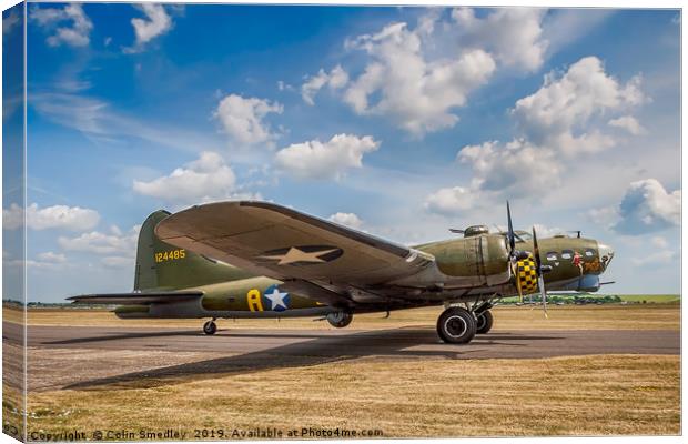 Boeing B-17G Fortress II 44-85784 G-BEDF Canvas Print by Colin Smedley