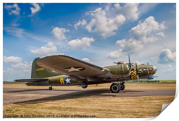 Boeing B-17G Fortress II 44-85784 G-BEDF Print by Colin Smedley