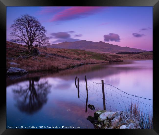 Blue hour over Snowdon Framed Print by Lee Sutton