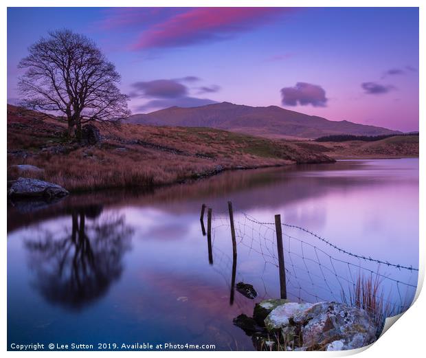 Blue hour over Snowdon Print by Lee Sutton