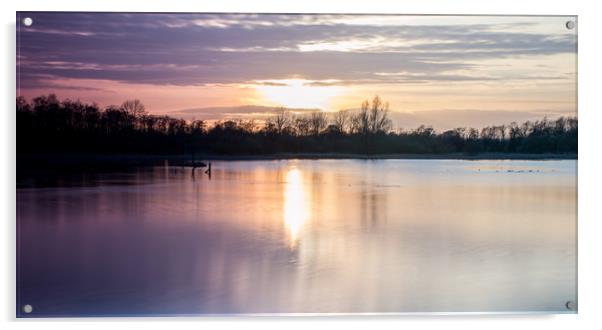Big Water Sunset Acrylic by John Ellis