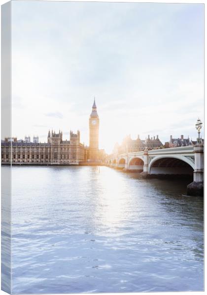 Big Ben Illuminated by Sunlight Canvas Print by Jodie Hession