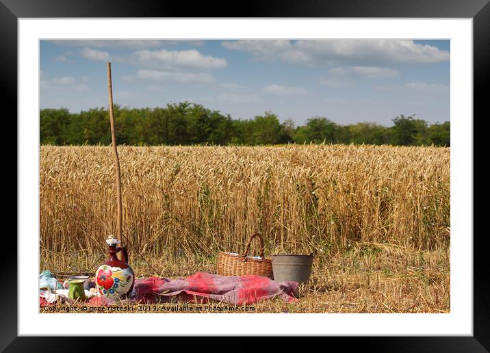 wheat field ready for harvest Framed Mounted Print by goce risteski