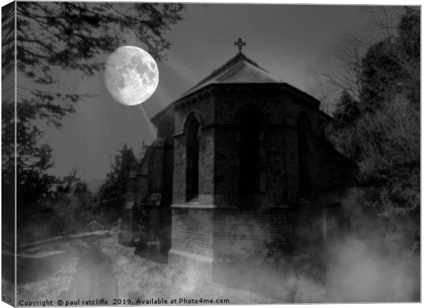 new radnor church in moonlight Canvas Print by paul ratcliffe