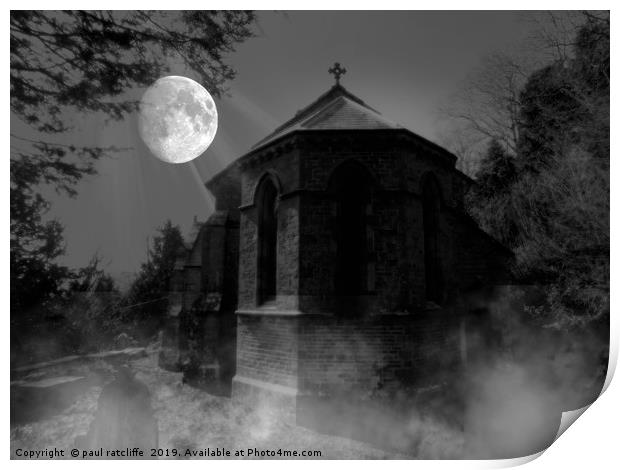 new radnor church in moonlight Print by paul ratcliffe