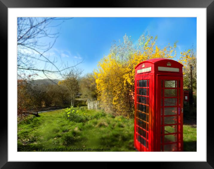 phonebox in old radnor wales Framed Mounted Print by paul ratcliffe