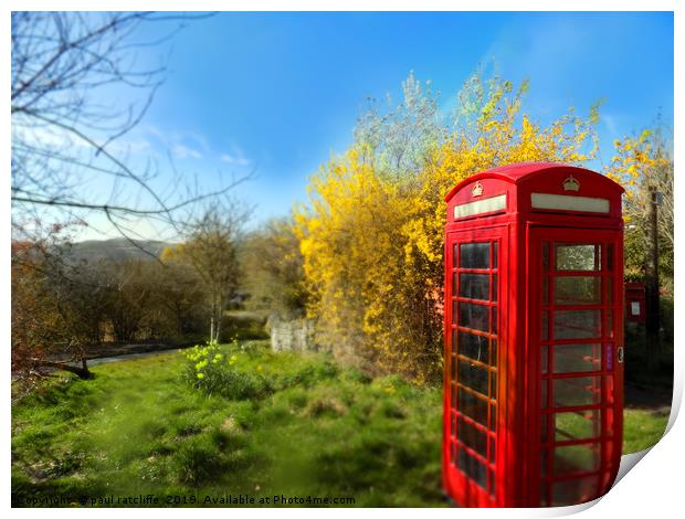 phonebox in old radnor wales Print by paul ratcliffe