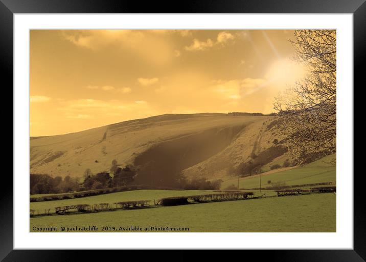 scarred countryside Framed Mounted Print by paul ratcliffe