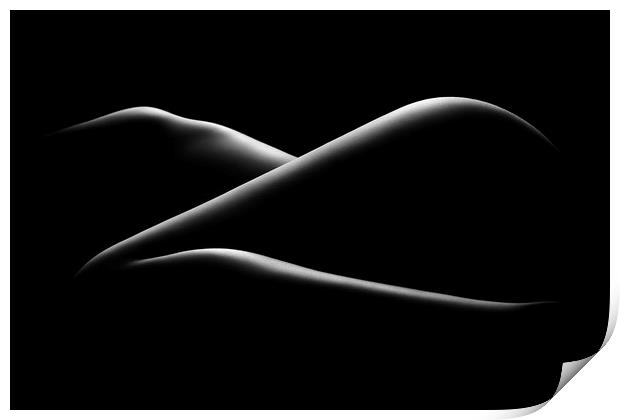 Nude woman bodyscape 17 Print by Johan Swanepoel