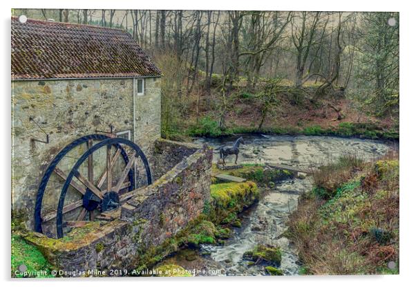 Muckhart Mill Acrylic by Douglas Milne