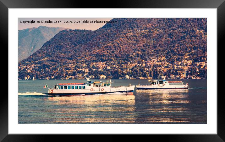 Ferryboat on Como Lake, Italy #2 Framed Mounted Print by Claudio Lepri