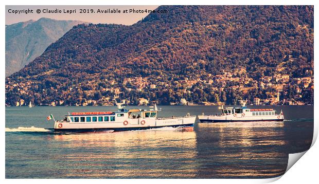 Ferryboat on Como Lake, Italy #2 Print by Claudio Lepri