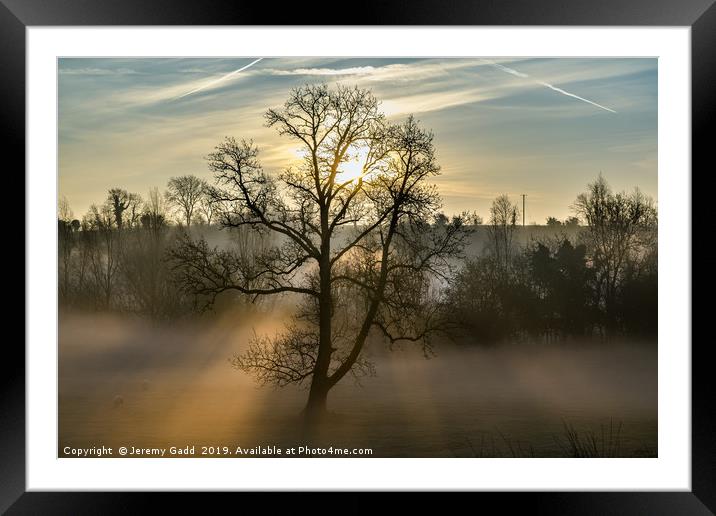Misty Sunrise Framed Mounted Print by Jeremy Gadd