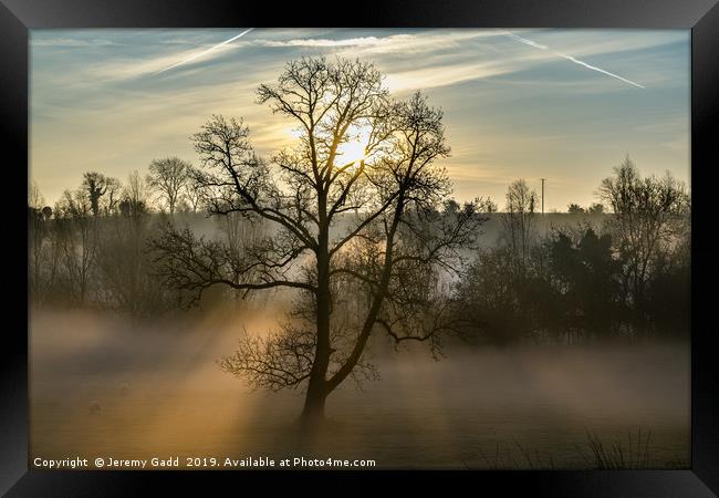 Misty Sunrise Framed Print by Jeremy Gadd