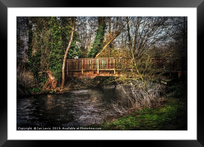 Footbridge Over The River Kennet Framed Mounted Print by Ian Lewis